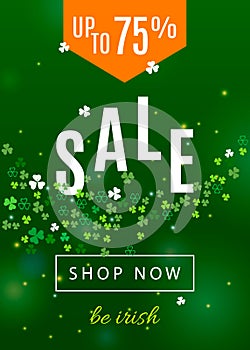 Beautiful ireland background for st. Patrick`s day sale poster or web banner design