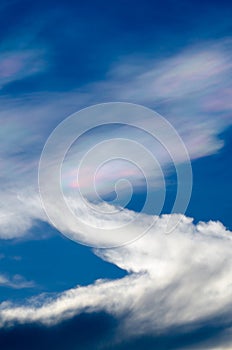 Beautiful iridescent cloud Irisation or rainbow cloud