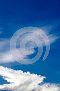 Beautiful iridescent cloud Irisation or rainbow cloud