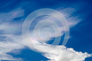 Beautiful iridescent cloud Irisation or rainbow cloud