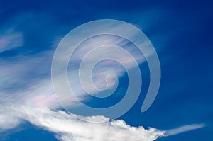 Beautiful iridescent cloud Irisation or rainbow cloud