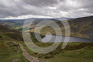 Beautiful Irish landscape with lake Tay in front