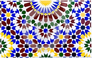 Beautiful Islamic mosaic pattern in Moroccan style. Mosaic oriental ornaments can be found in mosques, important buildings and