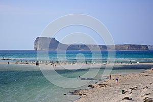 The beautiful island of Crete, Balos beach, in the north of the island, a beautiful blue lagoon