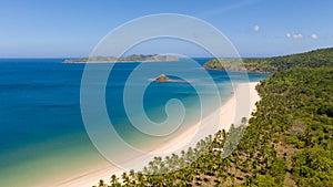 Beautiful island with a lagoon and a white beach. Nacpan Beach