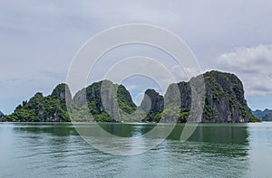 Beautiful island landscape of Halong Bay