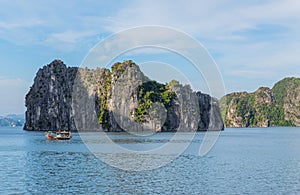 Beautiful island landscape of Halong Bay