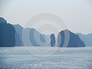 Beautiful island siluet in the sea photo