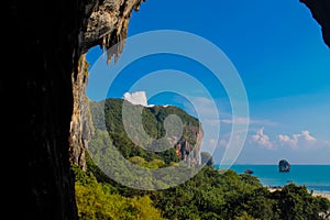 Beautiful islands at Pha Nga Bay in Thailand cave