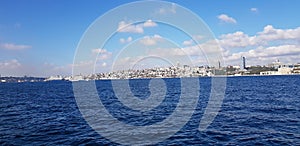 beautiful istanbul, the sea is different, very beautiful, the weather is nice, the cruise ship is cheerful
