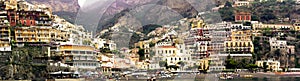 Beautiful Italy Landscape - Positano Village panoramic view