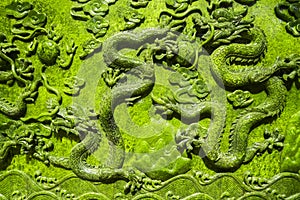 Beautiful jade stone with dragon carved