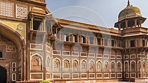 The beautiful Jahangiri Mahal Palace in the Red Fort