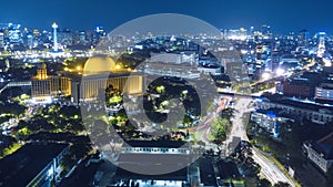 Beautiful Jakarta city with Istiqlal mosque photo