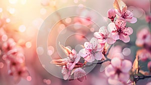 Beautiful Japanese cherry, pink Sakura background