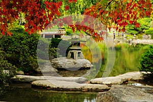 Beautiful Japanese Garden in autumn