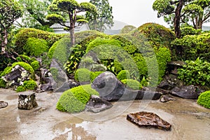 Beautiful Japanese garden in Chiran Samurai district in Kagoshima, Japan