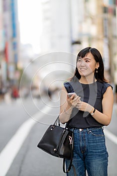 A beautiful Japanese Lady in the City.