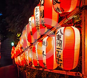 Beautiful Japanese paper lanterns - TOKYO, JAPAN - JUNE 12, 2018