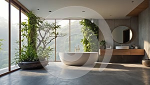 Beautiful Japanese style bathroom interior modern decor private hotel