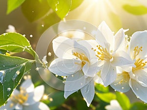a beautiful jasmine flower in thy shiny morning