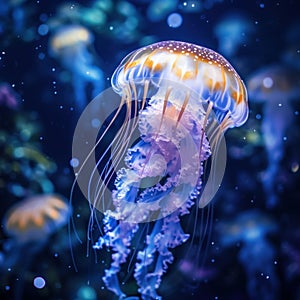 beautiful jelly fish under the water