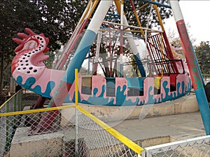 Beautiful joy ride for kids in an amusement park.