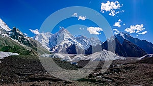 Beautiful K2 and Broad Peak from Concordia in the Karakorum Mountains Pakistan photo