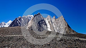 Beautiful K2 and Broad Peak from Concordia in the Karakorum Mountains Pakistan photo