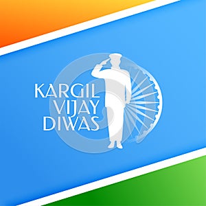 beautiful kargil vijay diwas poster with ashoka chakra design