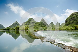 Beautiful karst landform with the yulong river photo