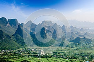 Beautiful karst mountain landscape in guilin photo