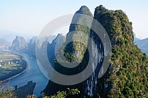 The beautiful karst mountains and river scenery