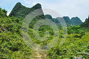 Beautiful karst rural scenery at Guilin, China