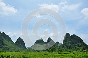 Beautiful karst rural scenery at Guilin, China