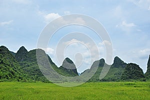 Beautiful karst rural scenery at Guilin, China