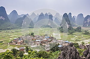 Beautiful karst rural scenery in Guilin, China