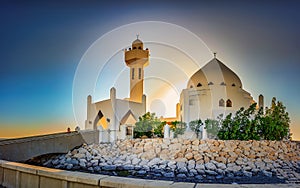 Beautiful Khobar Mosque Morning Sunrise Background Saudi Arabia photo