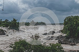 Beautiful Khone Phapheng Falls river of Laos in Southeast Asia