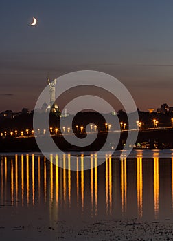 Beautiful Kiev skyline at sunset, Ukraine