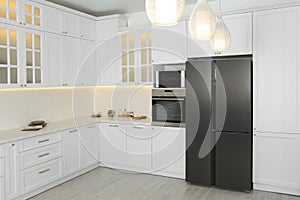 Beautiful kitchen interior with new furniture