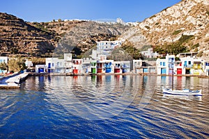 Beautiful Klima village, Milos island, Cyclades, Greece