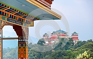 The beautiful Kopan Monastery architecture building is also known for its Khachoe Ghakyil Ling Nunnery. Kathmandu, Nepal