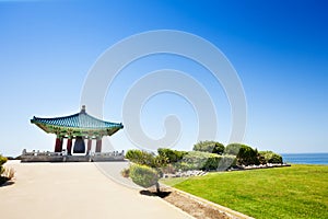 Beautiful Korean Bell of Friendship at sunny day