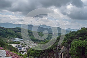 Beautiful korean landscape with gloomy skies