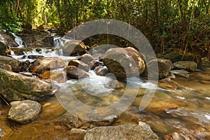 Beautiful Krathing waterfall in National Park, Thailand.