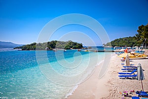 Beautiful Ksamil beach in Albania.