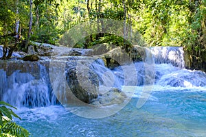 Beautiful Kuang Si Waterfall in Laos