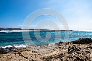 Beautiful La Pelosa beach in Stintino, Sardinia, Italy