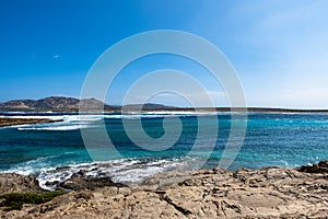 Beautiful La Pelosa beach in Stintino, Sardinia, Italy